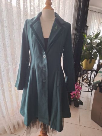 Manteau vert sapin Style redingote M