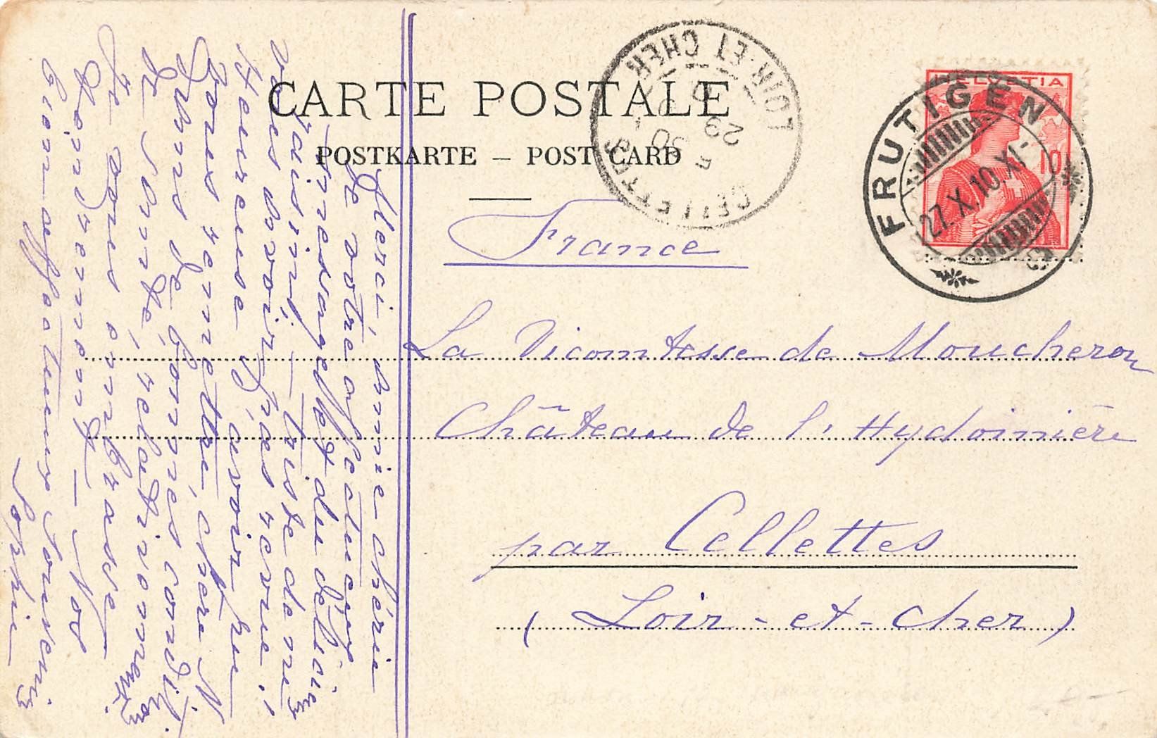 Cartoline postali: Frutigen Tellenburg Kander – Usato da Schwyz venduto da Seffi56 1