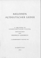 Melodien Altdeutscher Lieder - 47 Melodien