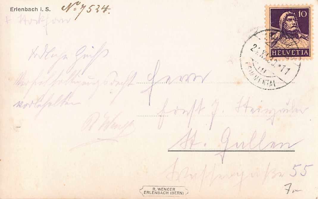 Cartes postales: GRUSS aus ERLENBACH i.S. 1930 – D'occasion à Winterthur par SchatzchischtliWinti 1