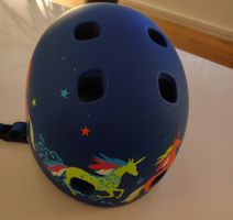 Kinder Fahrradhelm Micro, blau mit einhorn, 46-50 cm