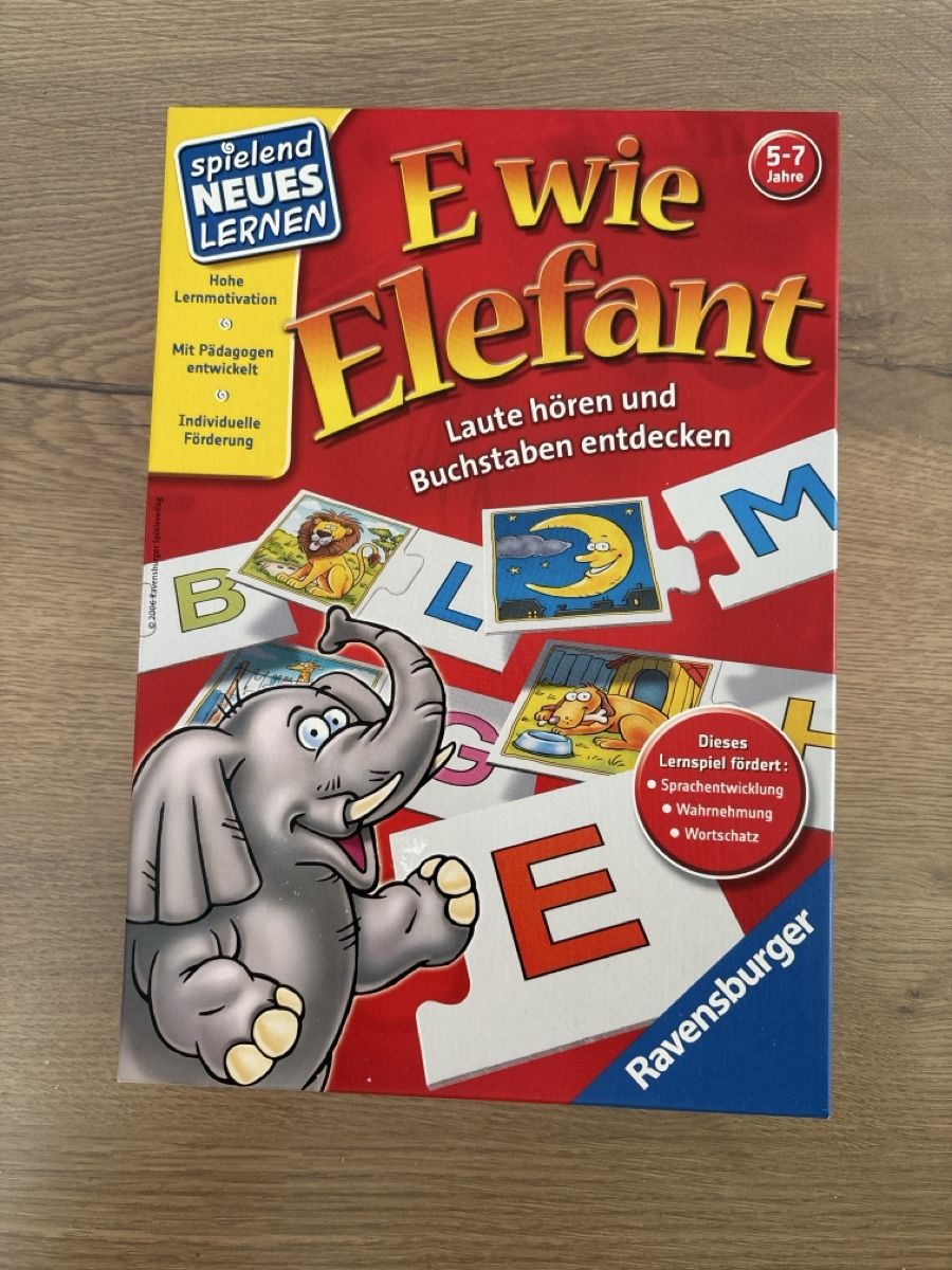 Ravensburger Giochi: Ravensburger E wie Elefant - Lernspiel, Buchstaben entdecken – Usato da Niederwil AG venduto da pat_l6fn