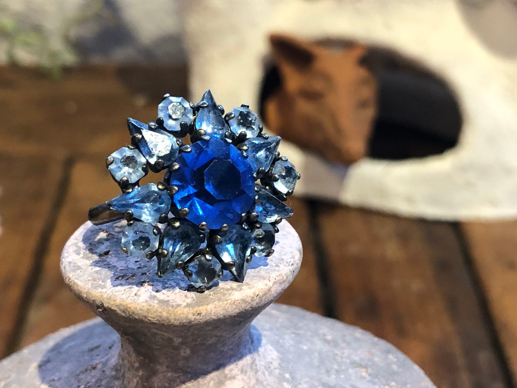 Anelli: Fingerring Ring blau Kitsch glänzend Grösse verstellbar – Nuovo (secondo la descrizione) da Wald ZH venduto da rotschmuddl 2