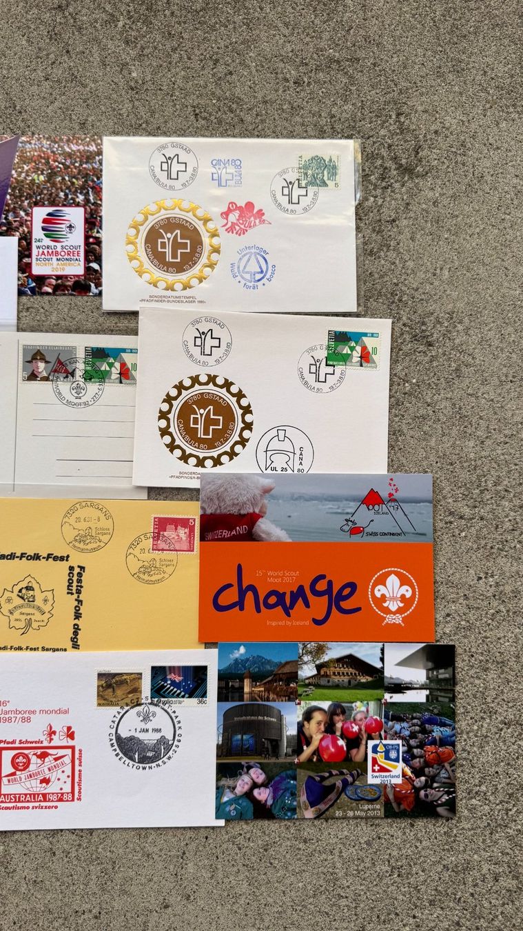 Stempel: 48 Pfadfinder Postkarten Briefe Sonderstempel der Schweiz – Gebraucht aus Wallisellen von Scoutphila 4