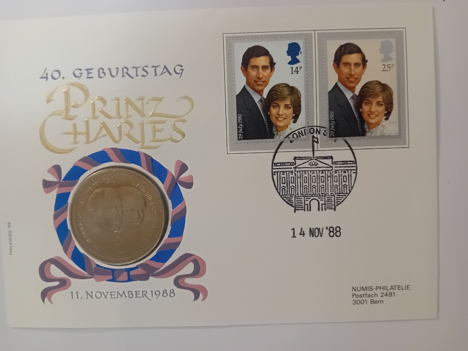 Tutti le monete: Numisbrief 40 Geburtstag Prinz Charles – Nuovo (secondo la descrizione) da Muralto venduto da Alex1912