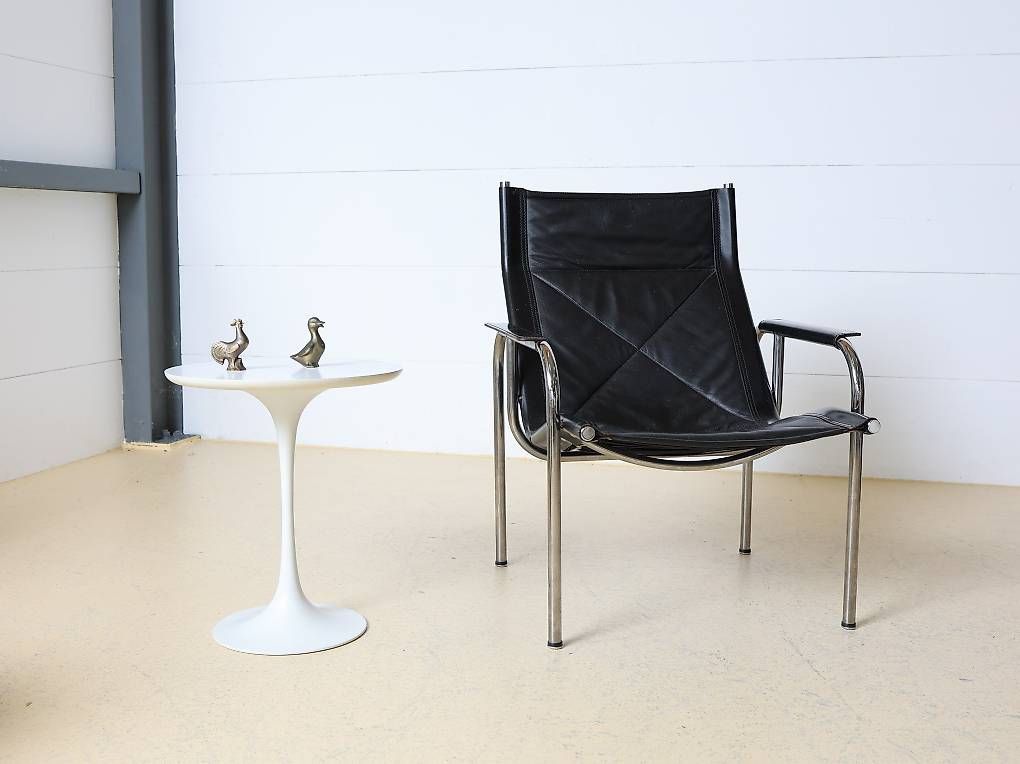 Fauteuils: Strässle Ledersessel | Schwarz Chrom | – D'occasion à Meinisberg par atelier_TILIJA 6