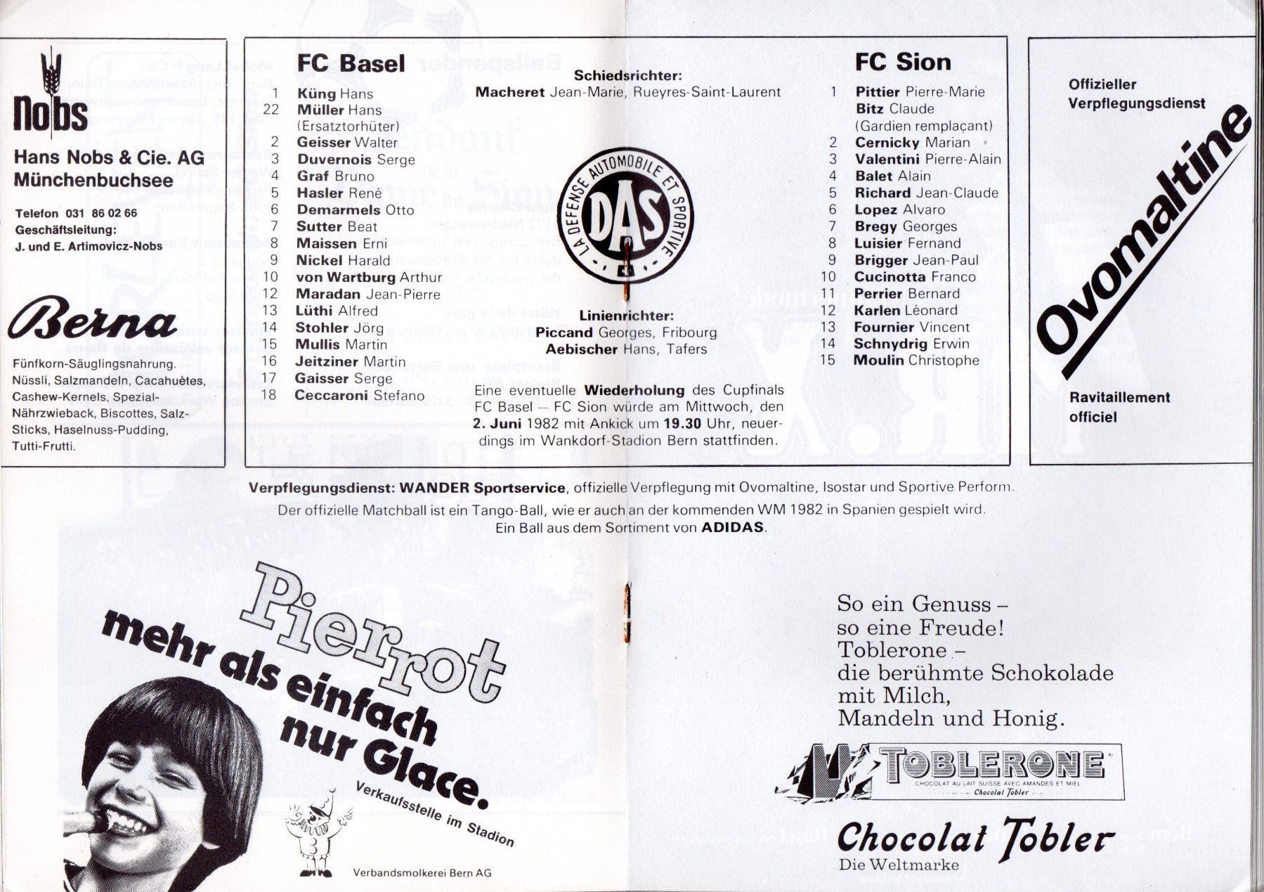 Riviste & Magazine: FC BASEL FCB FC SION CUP FINAL PROGRAMM 1982 – Usato da Luzern venduto da INZN 3