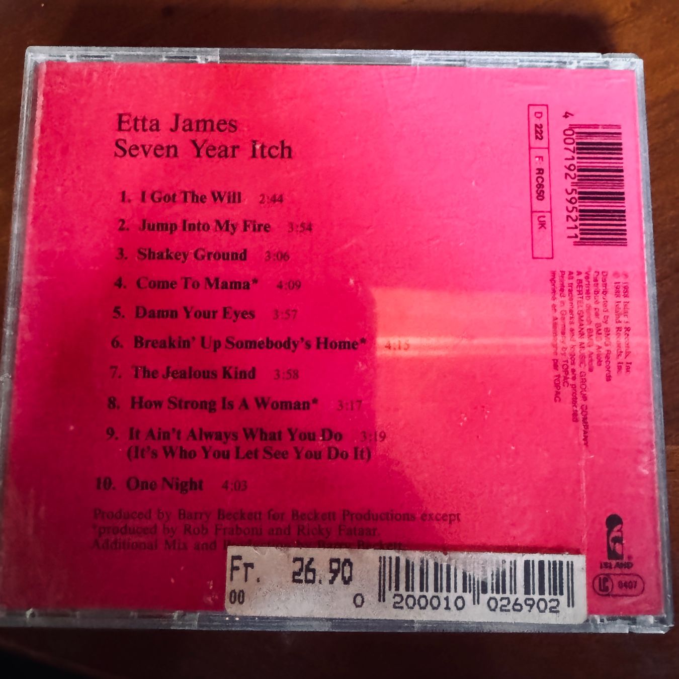 CD: Etta James - Seven Year Itch CD – Usato da Merligen venduto da barratt 1