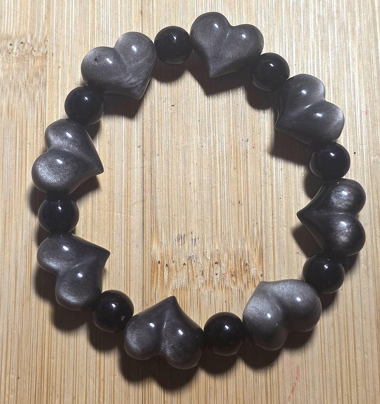 Minerali & Pietre curative: Silber Obsidian Herz Armband – Nuovo e nell'imballaggio originale da Matzingen venduto da Shay_Crystalz 1