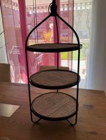 Etagere, schwarz/braun, 3-stufig, ideal für Dekoration