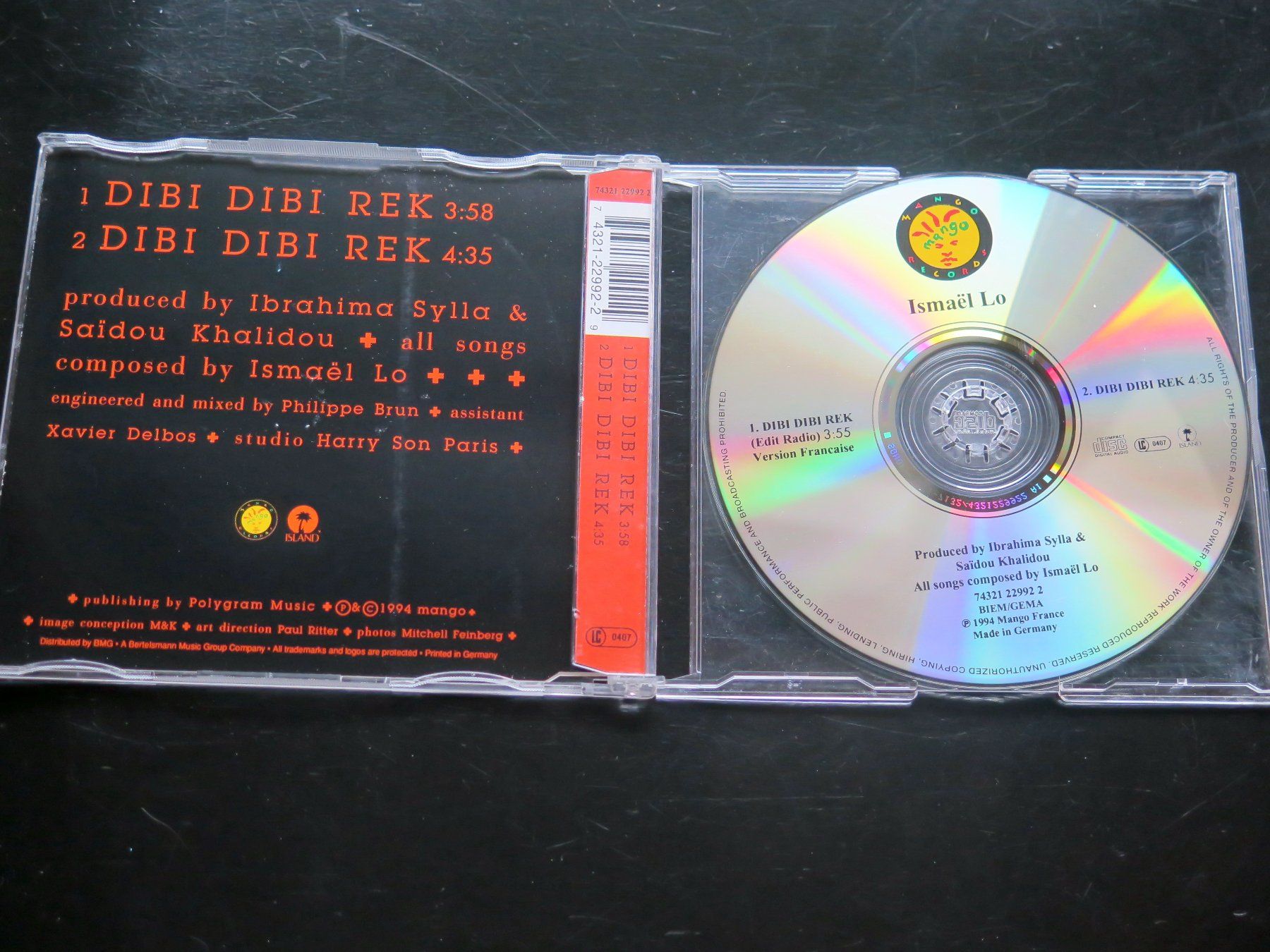 CD: CD-S ISMAEL LO: Dibi dibi rek,1994, 2 tracks – Usato da Bern venduto da Balzamico 1