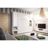 Schrankbett Wandklappbett SET 90x200 WEISS HOCHGLANZ
