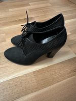 Ecco Black Leather Heeled Ankle Boots, Size EU 39