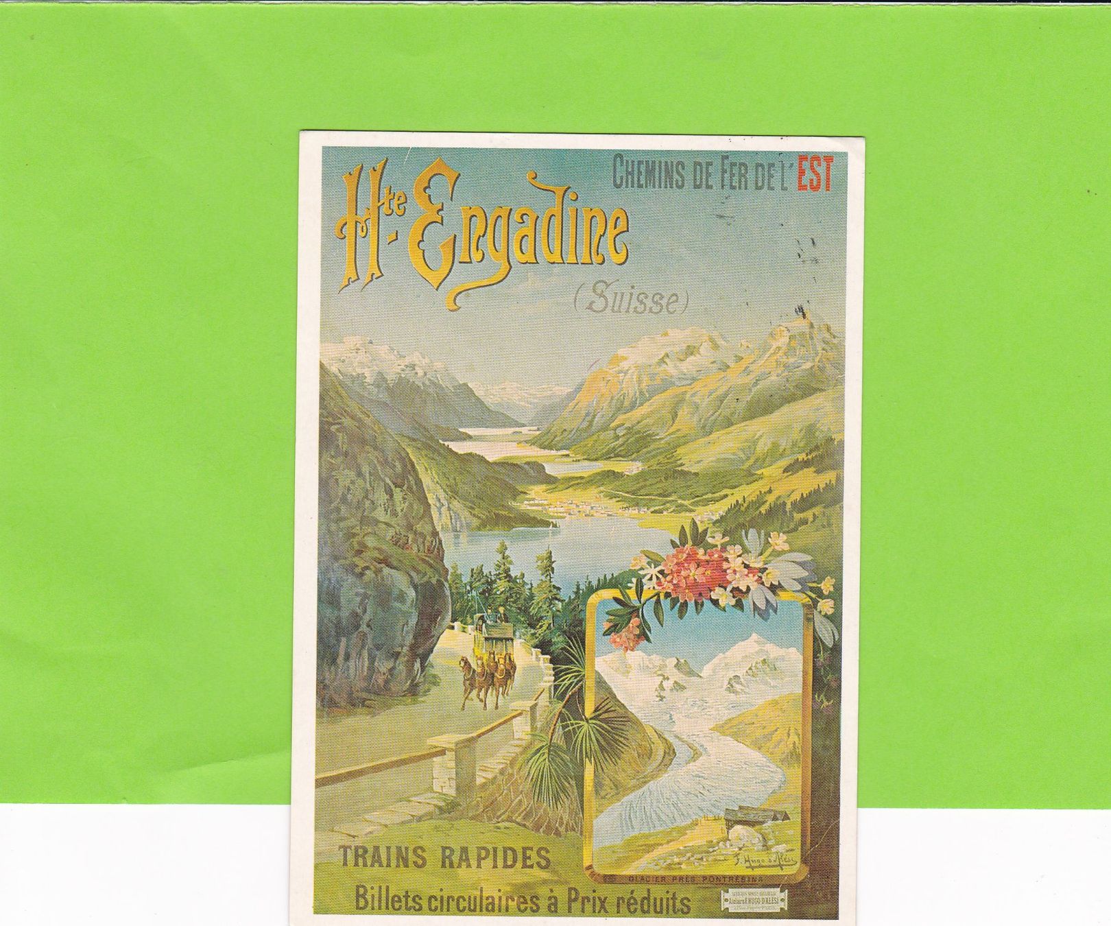 Cartoline postali: Plakat Engadin – Usato da St. Peterzell venduto da neckertal