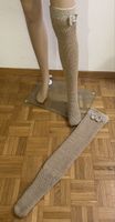 Overknee Socken beige mit Schleife neuwertig