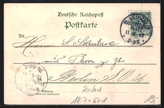 Cancelleria postale: Litho Leipzig, Sächsich-Thüringische I – Usato da Berlin venduto da bartko-reher 1