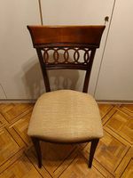 Sublime chaise Bacara avec pied sabre en merisier