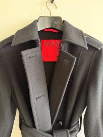 MAX&CO, Manteau noir en laine avec ceinture NEUF