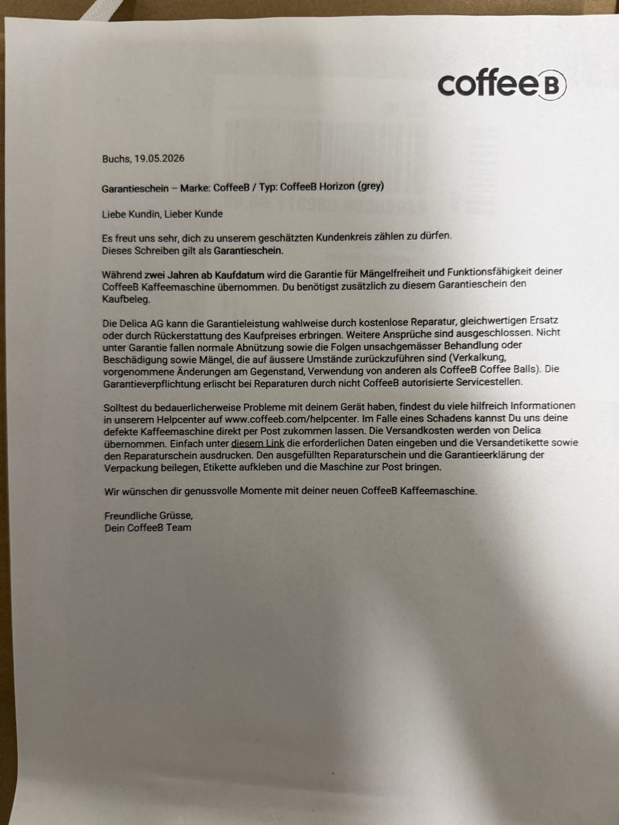 Coffee B Kaffeemaschinen & Espressomaschinen: CoffeeB Horizon Kaffeemaschine grau neu – Neu und originalverpackt aus Belp von Zeyzey09 2