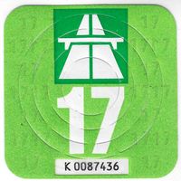 Vignette 2017, gebrauchte Autobahnvignette 17