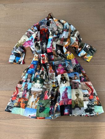 Sommerliches Blusenkleid mit Fotodruck, Grösse S/M, Neu!