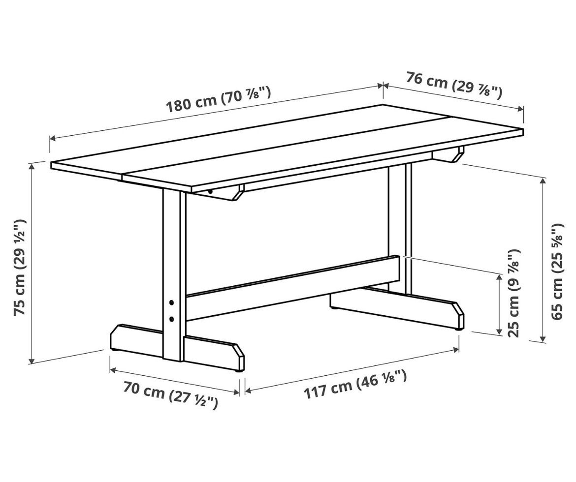 Ikea Tavoli: Esstisch, Akazie, 180x76 cm – Usato da Bern venduto da Linda.10 2
