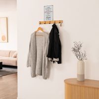 Garderobenleiste HUCK inkl. 5 Haken und Magnete - Bambus