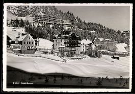 AK Arosa, Ortsansicht mit Hotels im Schnee