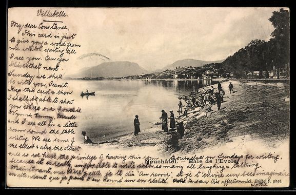 Cartoline postali: AK Neuchâtel, Baie de l'Evole, 1899 – Usato da Berlin venduto da bartko-reher