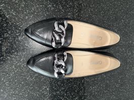 Gabor Leder Loafers Schwarz Gr. 4 1/2
