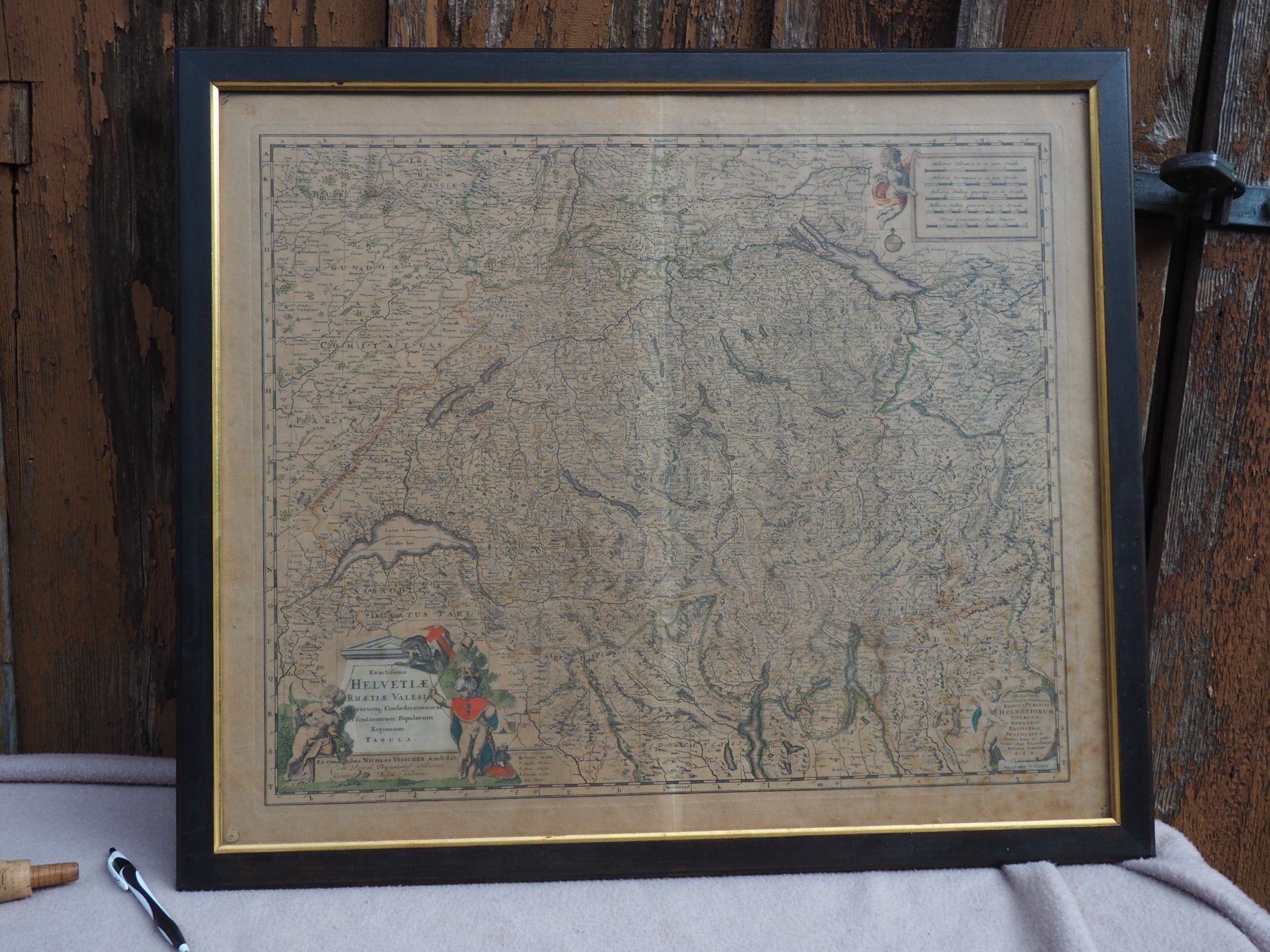 Cartine & Atlanti: Schweizer Landkarte, ca 1690 – Usato da Schänis venduto da Lobelie1