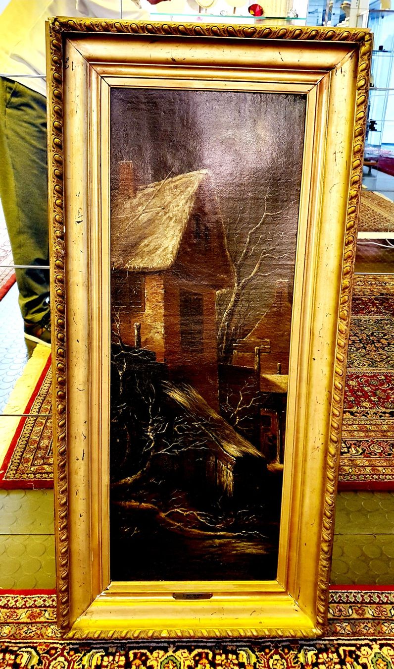 Dipinti: Gemälde C. Molinaer Bauernhaus 48x100cm ca 1560 – Usato da Zürich venduto da adriben