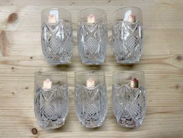 6 Whisky Gläser, Becher, Bleikristall 24%, Nachtmann, antik