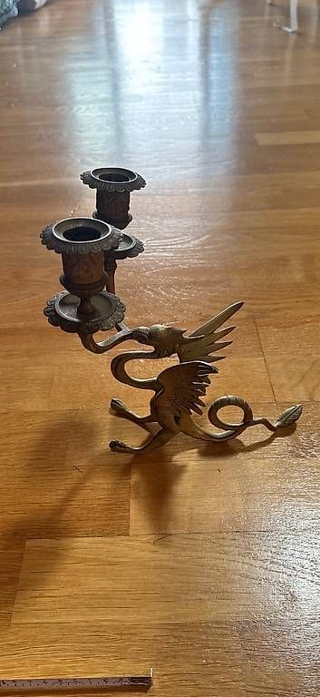 Portacandele: Messing Kerzenständer Drache alt  ggf antik Jugendstil – Usato da Basel venduto da Joshy03