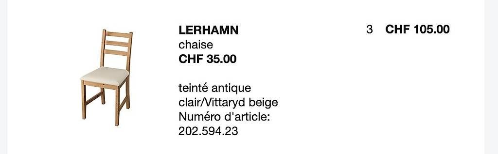 Tischset: Lot de meubles IKEA : table, chaises et commode – Gebraucht aus Pully von adri.75