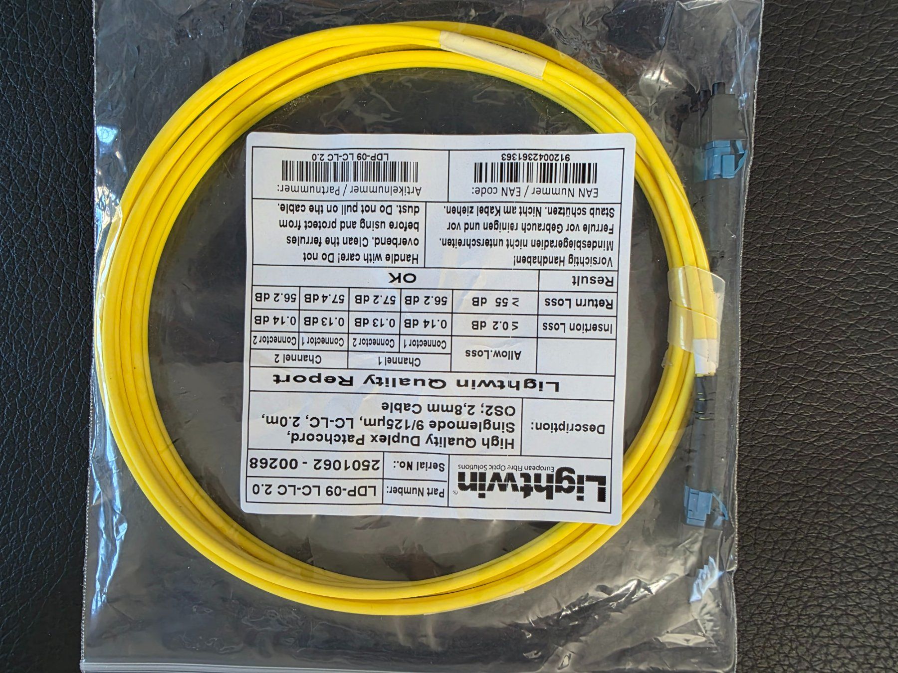 Cavi: LWL-Patchkabel Singlemode LC – LC, OS2, Duplex, 2 m - NEU – Nuovo e nell'imballaggio originale da Oberhasli venduto da w220365