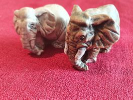 2 Elefanten Figuren aus Keramik
