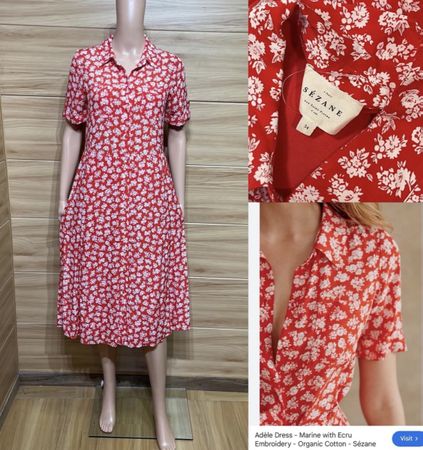 Sezane Floral Midi Dress
