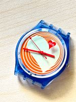 Swatch Gent Uhr blau weiss Herz Motiv