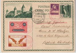 Luftpost GS Zeppelin Post 1930 Estavayer-Le-Lac