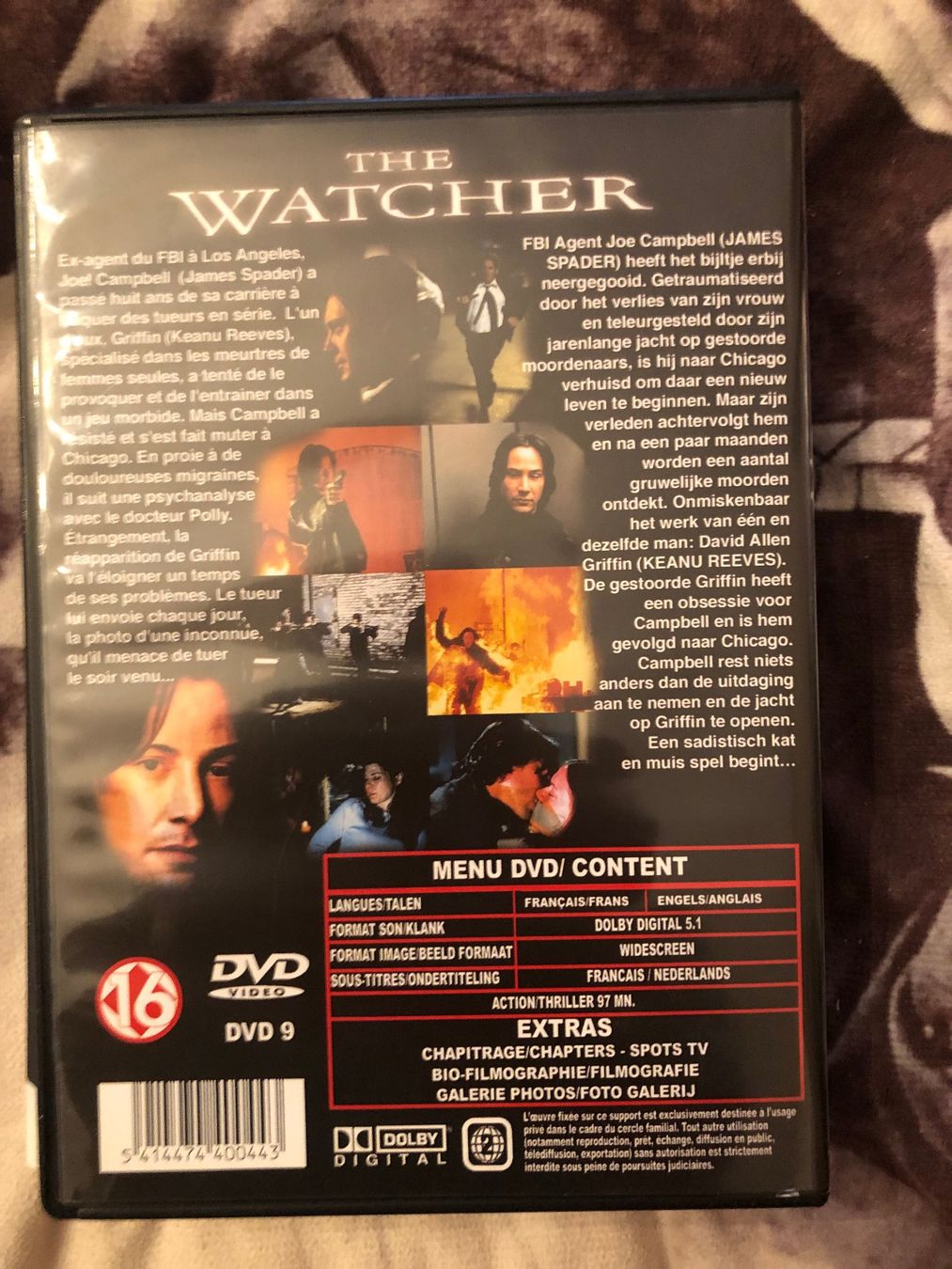 Tutti i DVDs: THE WATCHER, avec Keanu Reeves – Usato da La Chaux-de-Fonds venduto da HarryLime 1