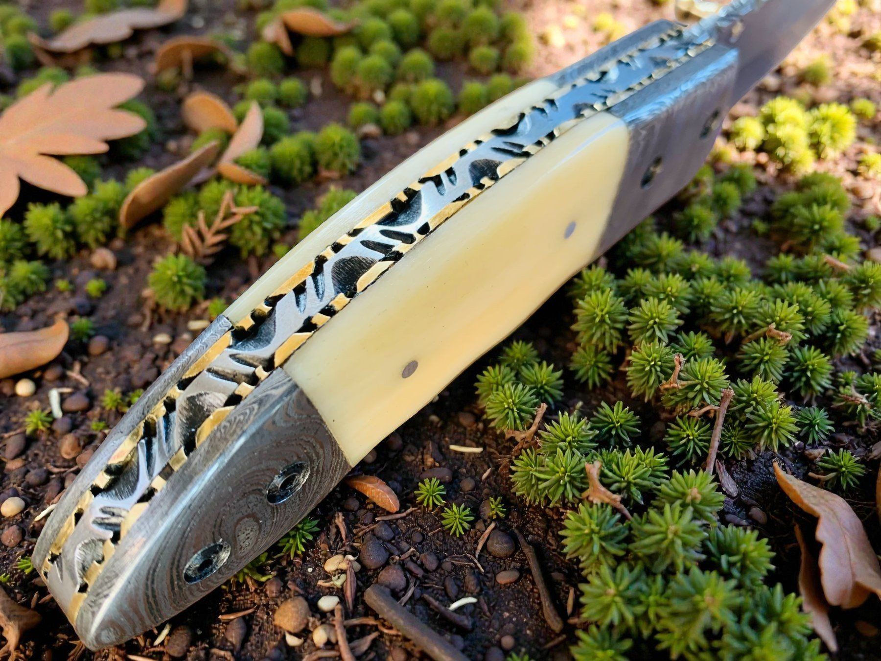 Coltelli tascabile: Damast Messer Klappmesser HANDMADE 19cm bergmann No. 05 – Nuovo e nell'imballaggio originale da Bergdietikon venduto da shopAgent 8