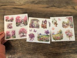 Sticker Aufkleber Scrapbook Natur Garten Frühling Blumen