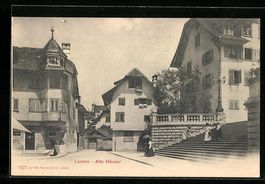 Luzern, Strassenpartie mit alten Häuser