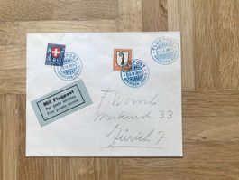 1924. Flugpostbeleg nach Zürich