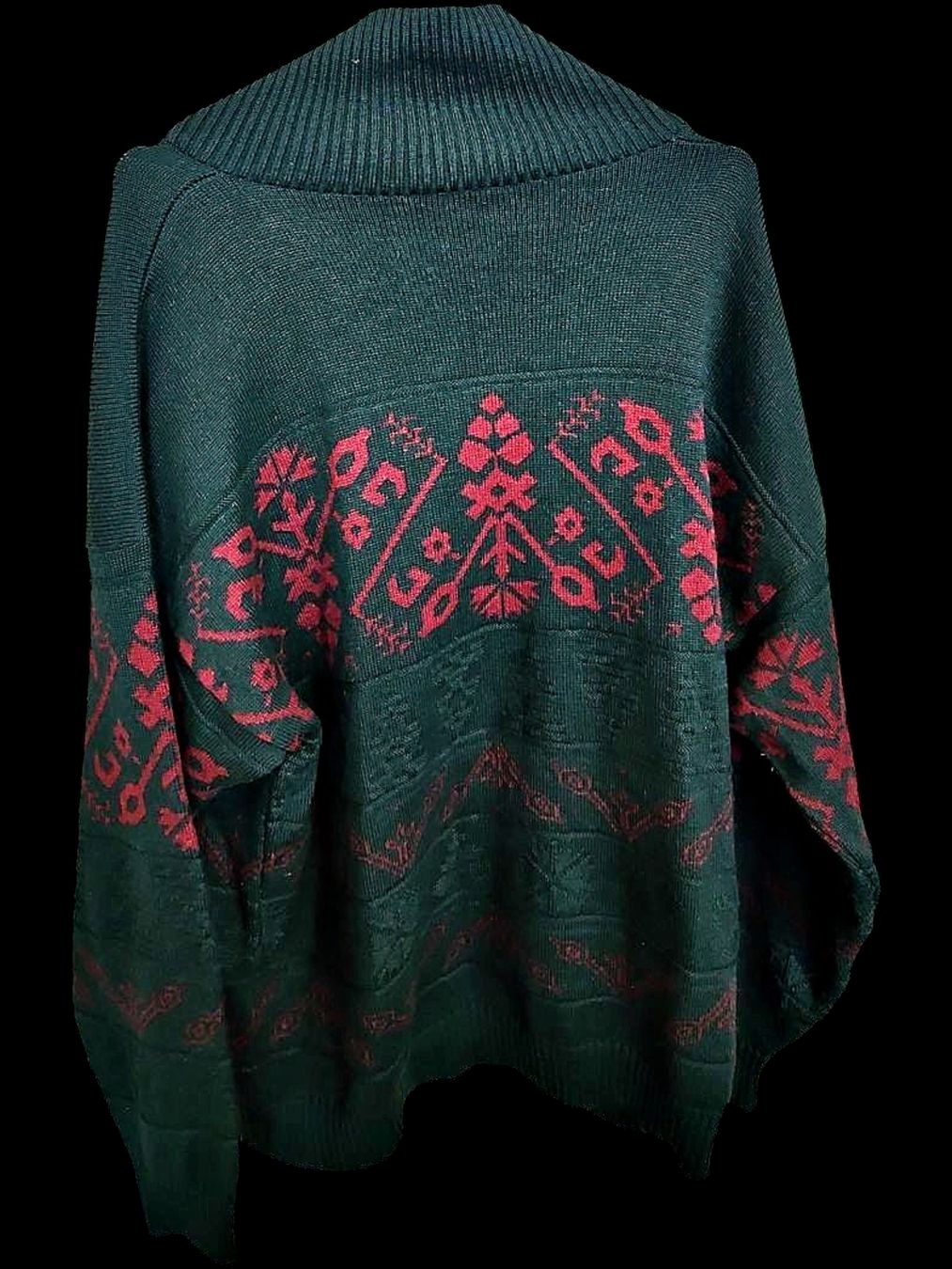 Maglioni & Felpe: Vintage Teufel Waldgrüner Wollpullover mit nordischem – Usato da Zug venduto da vinokilo 3