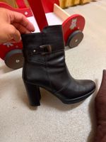 Stiefeletten schwarz Leder Grösse 37 Absatz guter Zustand