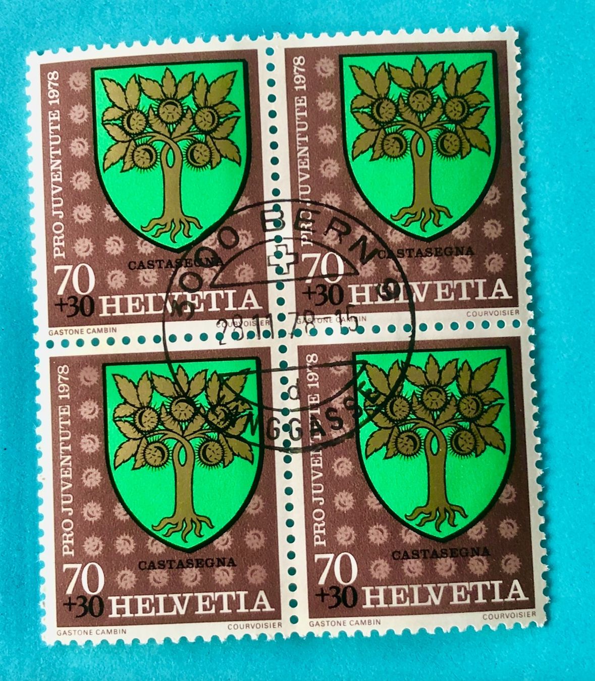 Tutti i francobolli:  Viererblock Nr.J267 Stempelt Bern 1978    – Usato da Aarau venduto da Billa007
