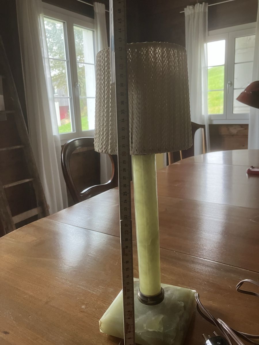 Lampes: Tischlampe, Marmor oder evtl. Onyx?, Druckschalter – D'occasion à Neftenbach par 889095 5