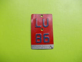 Velonummer / Fahrradnummer LU 86